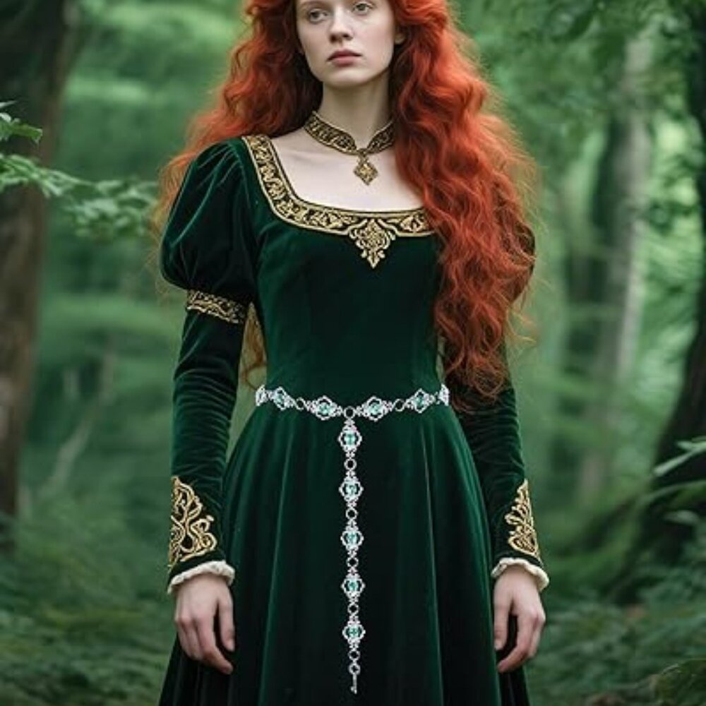 Metal Renaissance Chain Belt Gothic Medieval Belt Metal Celtic Fairy - New